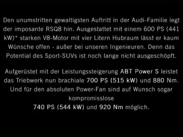 AUDI RS Q8 4.0 TFSi  ABT-POWER-S 700PS KERAMIK CARBON
