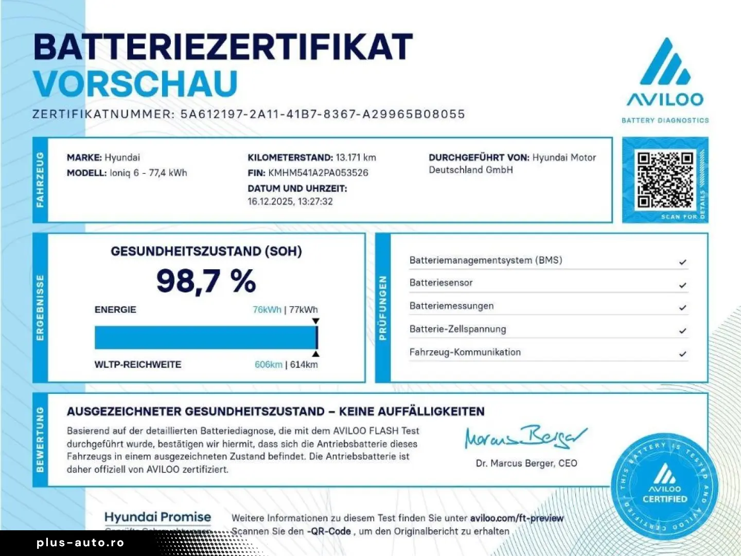 HYUNDAI IONIQ 6 77 4kWh 2WD UNIQ Digi-Spiegel 20LM Schie