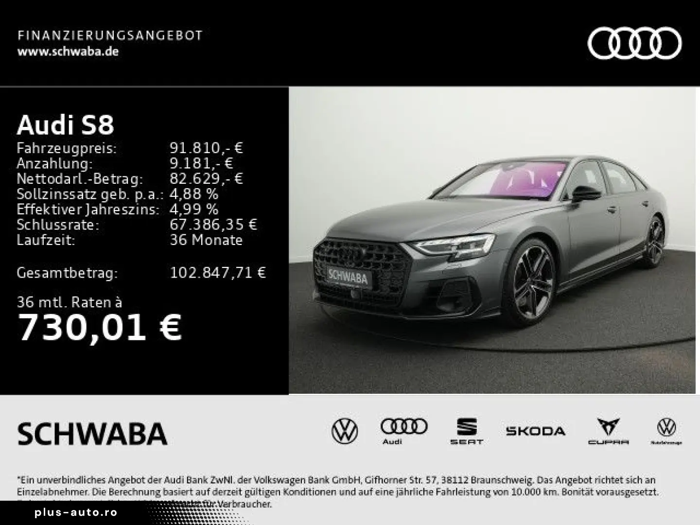 AUDI S8 TFSI quattro  MATRIX PANO AHK B&O StdHz