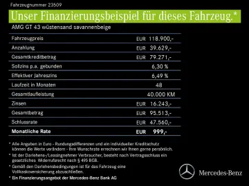 MERCEDES-BENZ AMG GT 43 wüstensand savannenbeige MANUFAKTUR