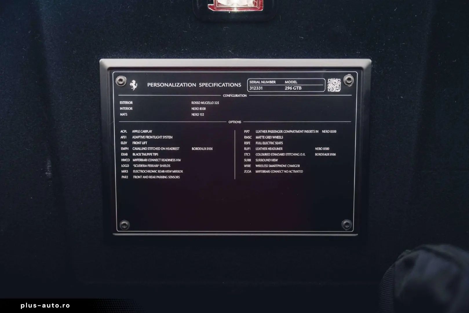 FERRARI 296 GTB Rosso Mugello   Surround View   Lift   C