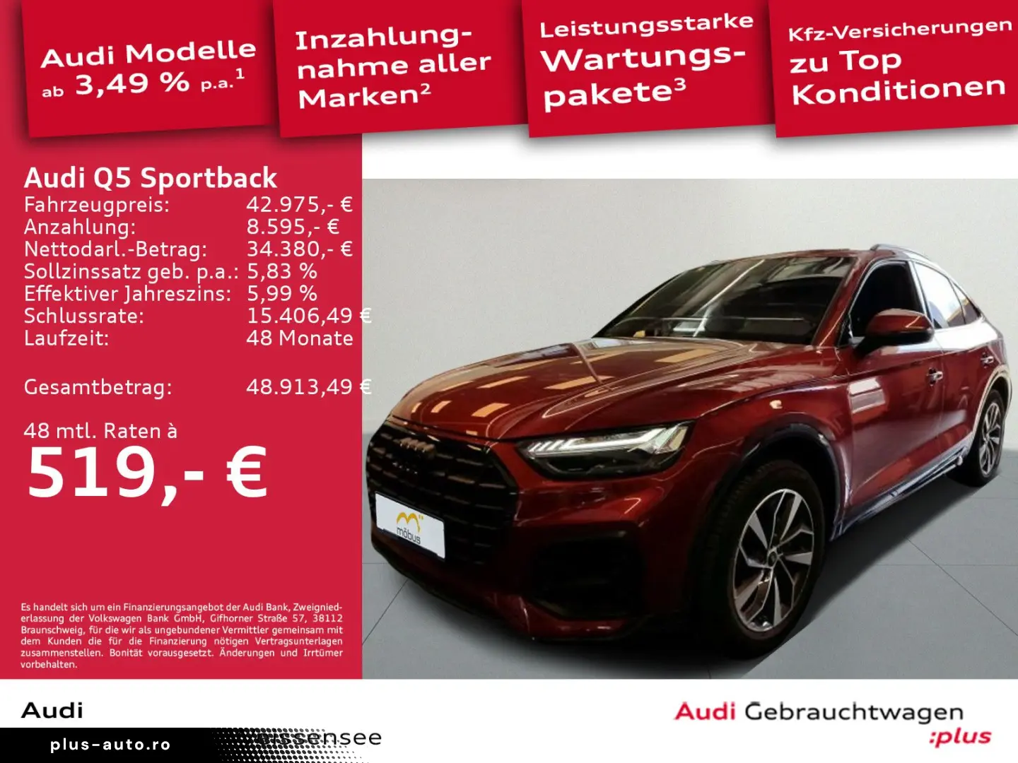 AUDI Q5 Sportback 45 TFSI QUA MATRIX AHK B&O RFK SHZ