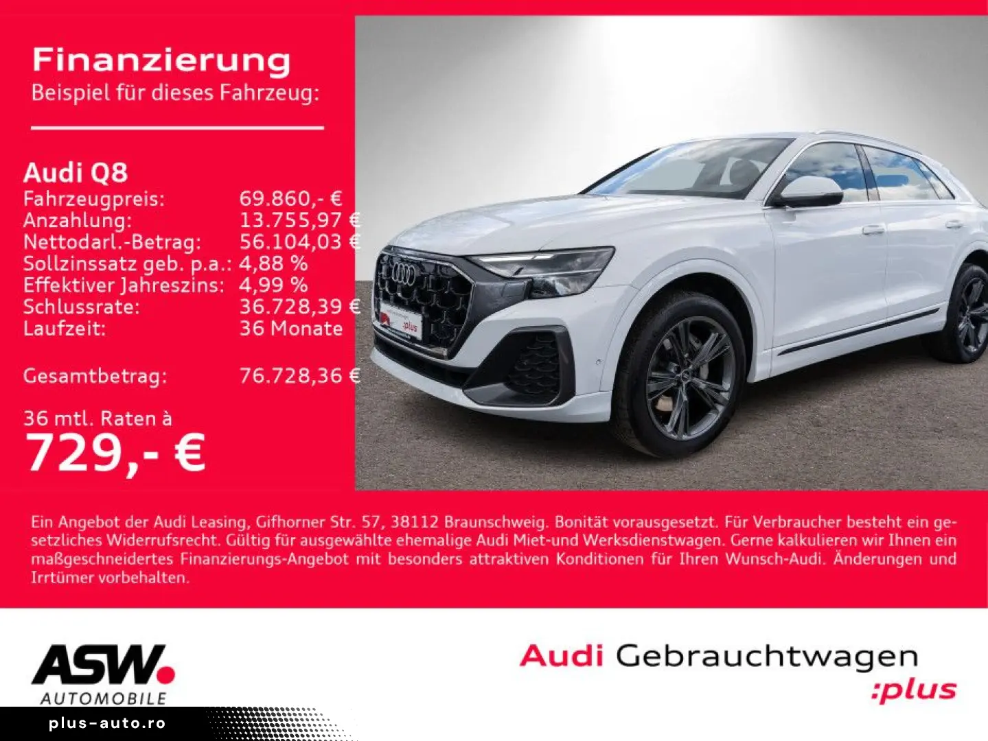 AUDI Q8 SUV 50TDI S line NAVI LED PANO HUD AHK 360
