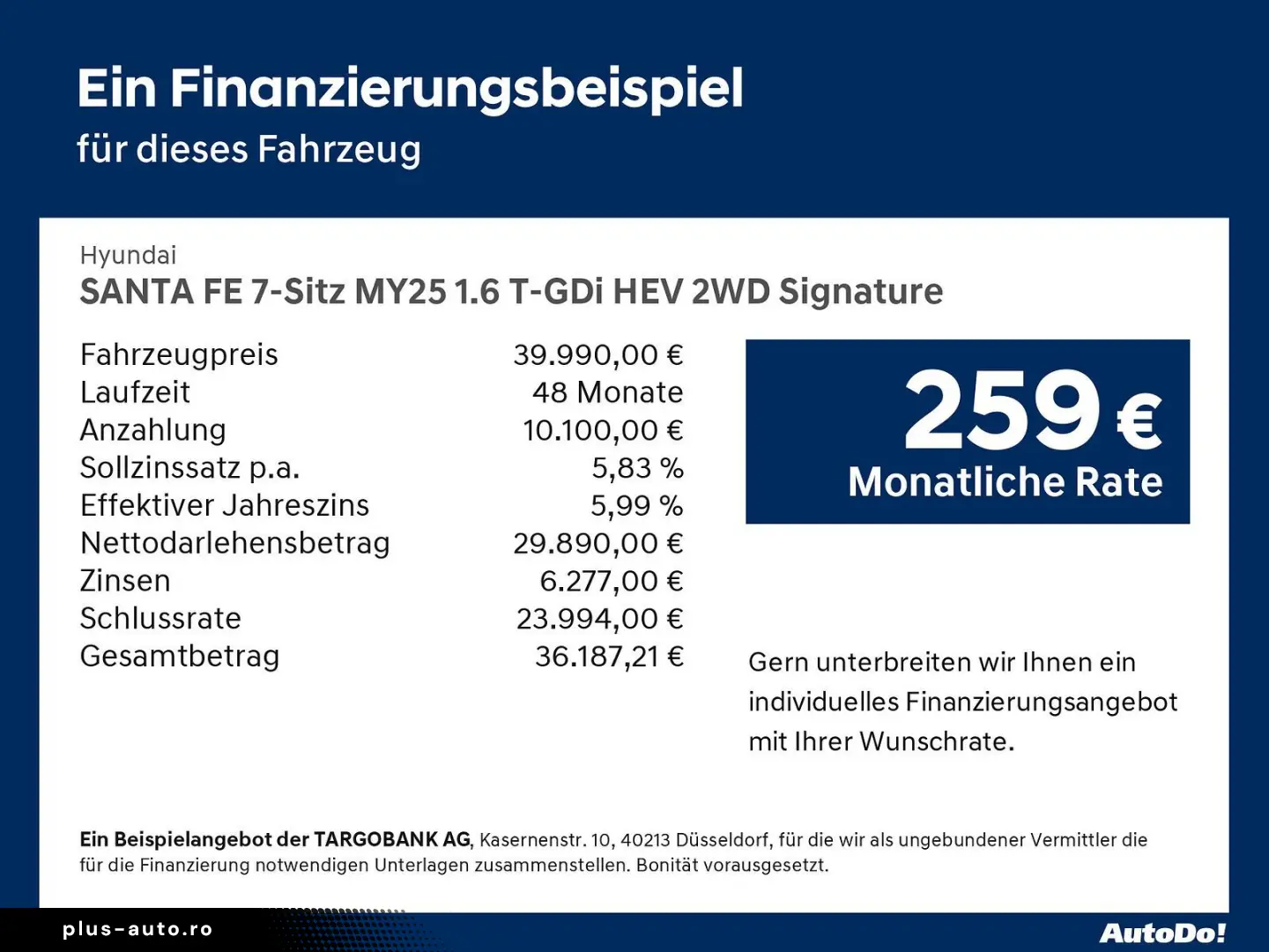 HYUNDAI SANTA FE 7-Sitz MY25 1.6 T-GDi HEV 2WD Signature