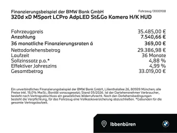 BMW 320d xD MSport LCPro AdpLED St&Go Kamera H K HUD