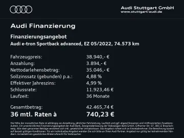 AUDI e-tron Sportback 55 quattro Head Up Keyless 20&…