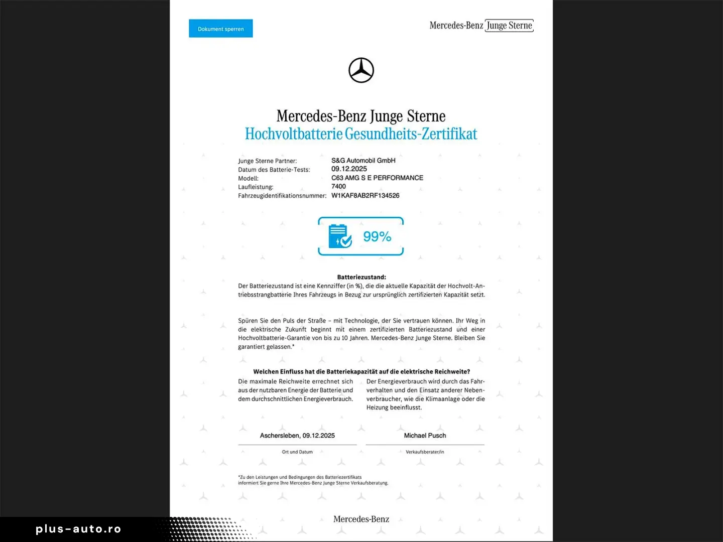 MERCEDES-BENZ C 63 AMG S E PERFORMANCE Night 360  Keyless-GO