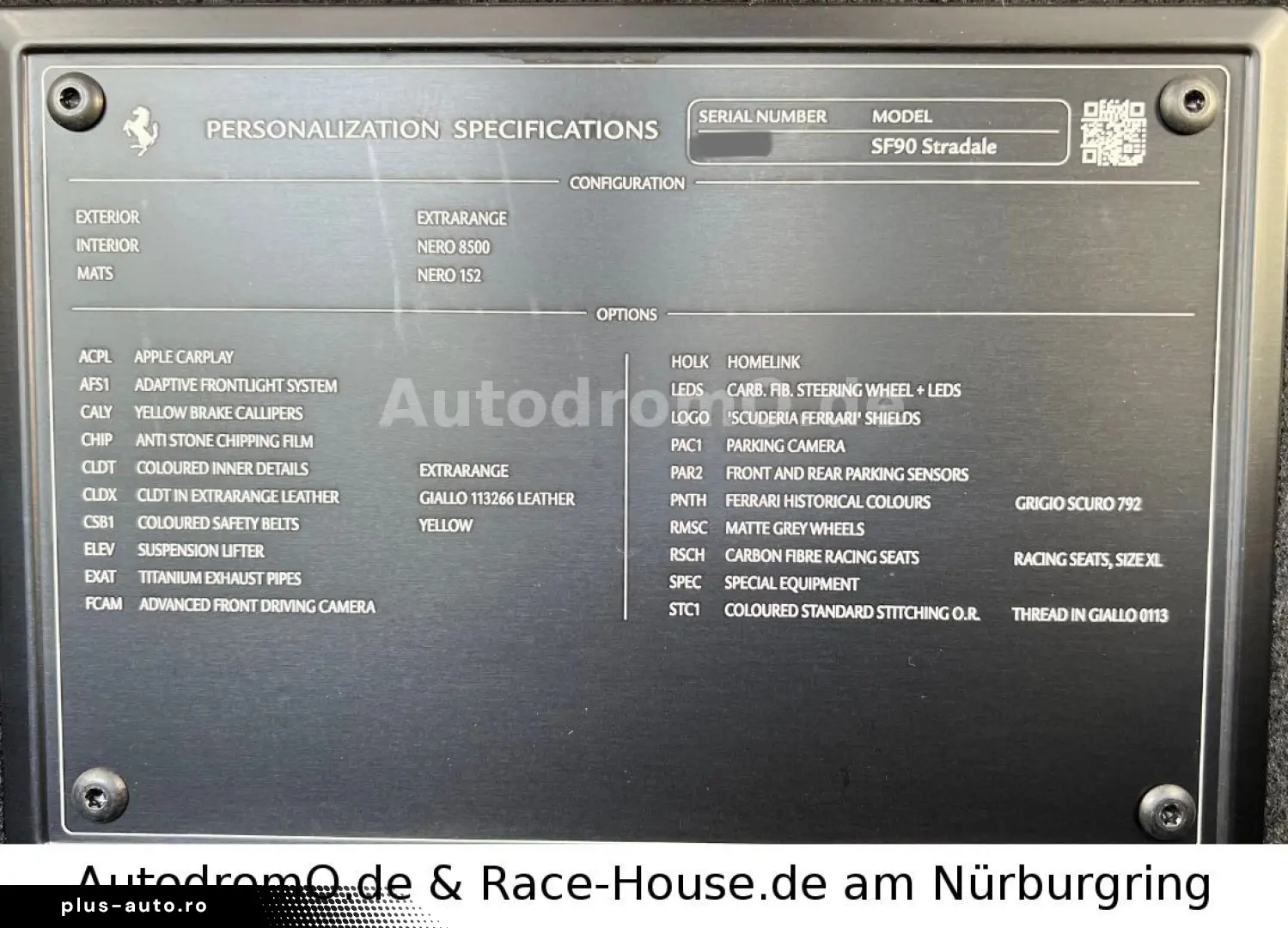 FERRARI SF90 Grigio Scuro Carbonsitze Liftsystem MwSt.