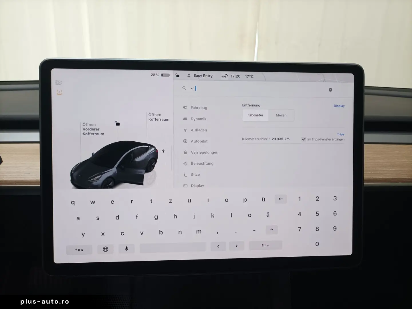 TESLA Model 3 Navi CAM Glasdach ACC