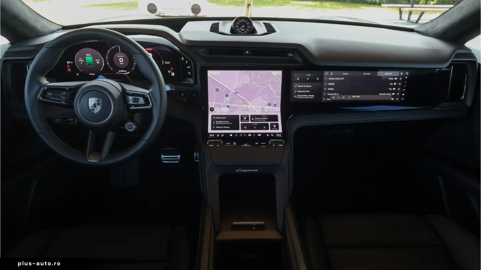 Porsche Cayenne Turbo Electric passenger display Panorama