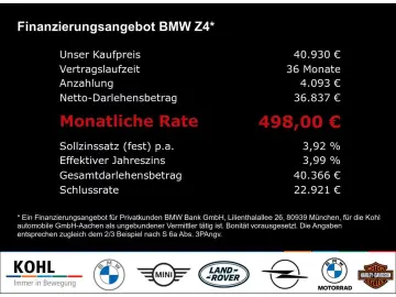 BMW Z4 sDrive 20i Roadster Innovationspaket Head up