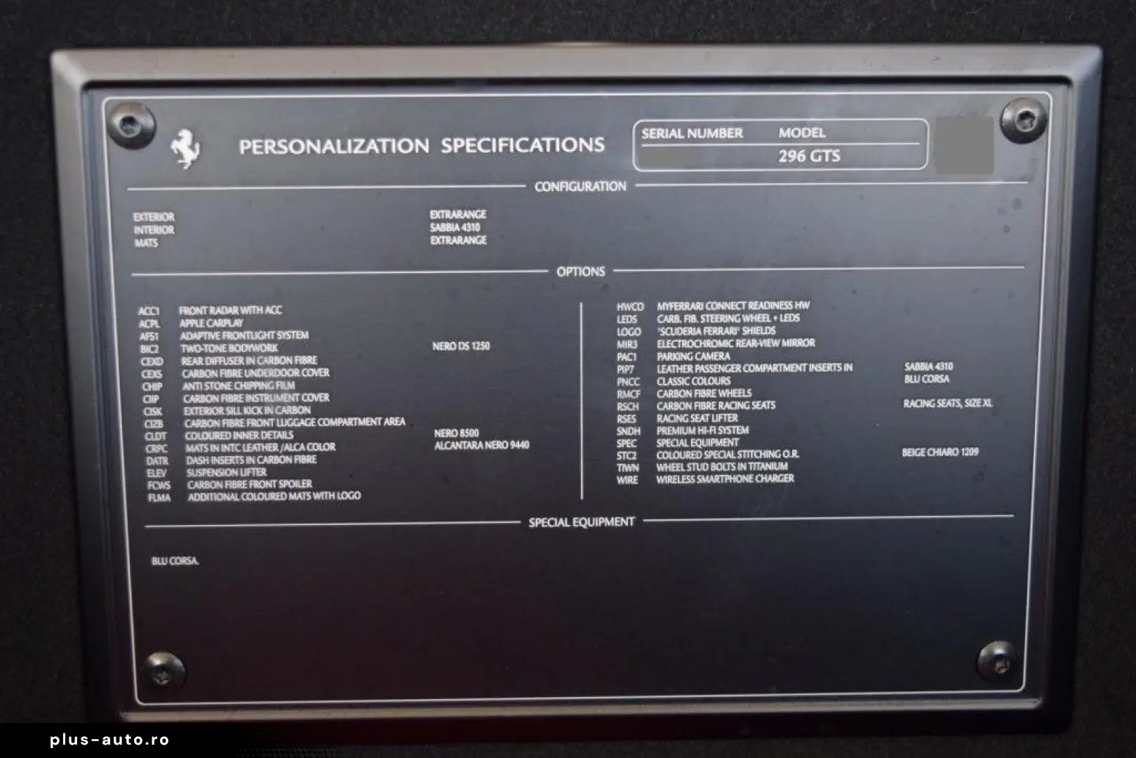 FERRARI 296 GTS Full CARBON   ACC   AppleCarPlay   JBL