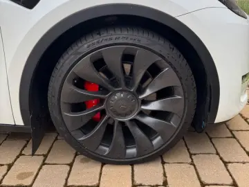 TESLA Model Y Performance AWD Leder in Weiß