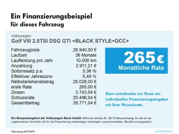 VW Golf VIII 2.0TSI DSG GTI  BLACK STYLE DCC