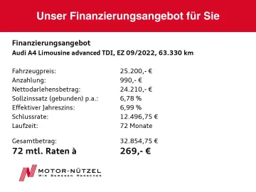 AUDI A4 Limousine 40 TDI S-TR ADVANCED NAVI RFK GRA