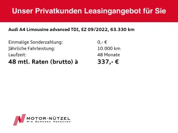 AUDI A4 Limousine 40 TDI S-TR ADVANCED NAVI RFK GRA