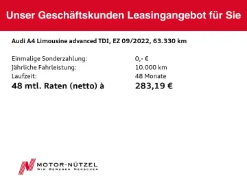 AUDI A4 Limousine 40 TDI S-TR ADVANCED NAVI RFK GRA