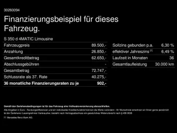 MERCEDES-BENZ S 350 d 4MATIC AMG Pano HUD Burm Sitzklima