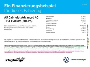 AUDI A5 Cabriolet Advanced 40 TFSI S-tronic KAMERA NA