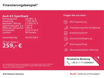 AUDI A5 Sportback S line 40 TFSI Matrix Kamera Navi