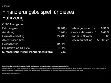 MERCEDES-BENZ C 180 Avantgarde ADVANCED WINTERPAKET AMBIENTE