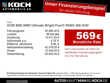 VOLVO XC90 B5D AWD Ultimate Bright FourC PANO 360 HUD