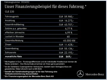MERCEDES-BENZ CLE 220 d AMG DISTR BURM DIGITAL HUD M…