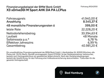 BMW X3 xDrive30i M Sport AHK DA PA LCPlus Sportpaket