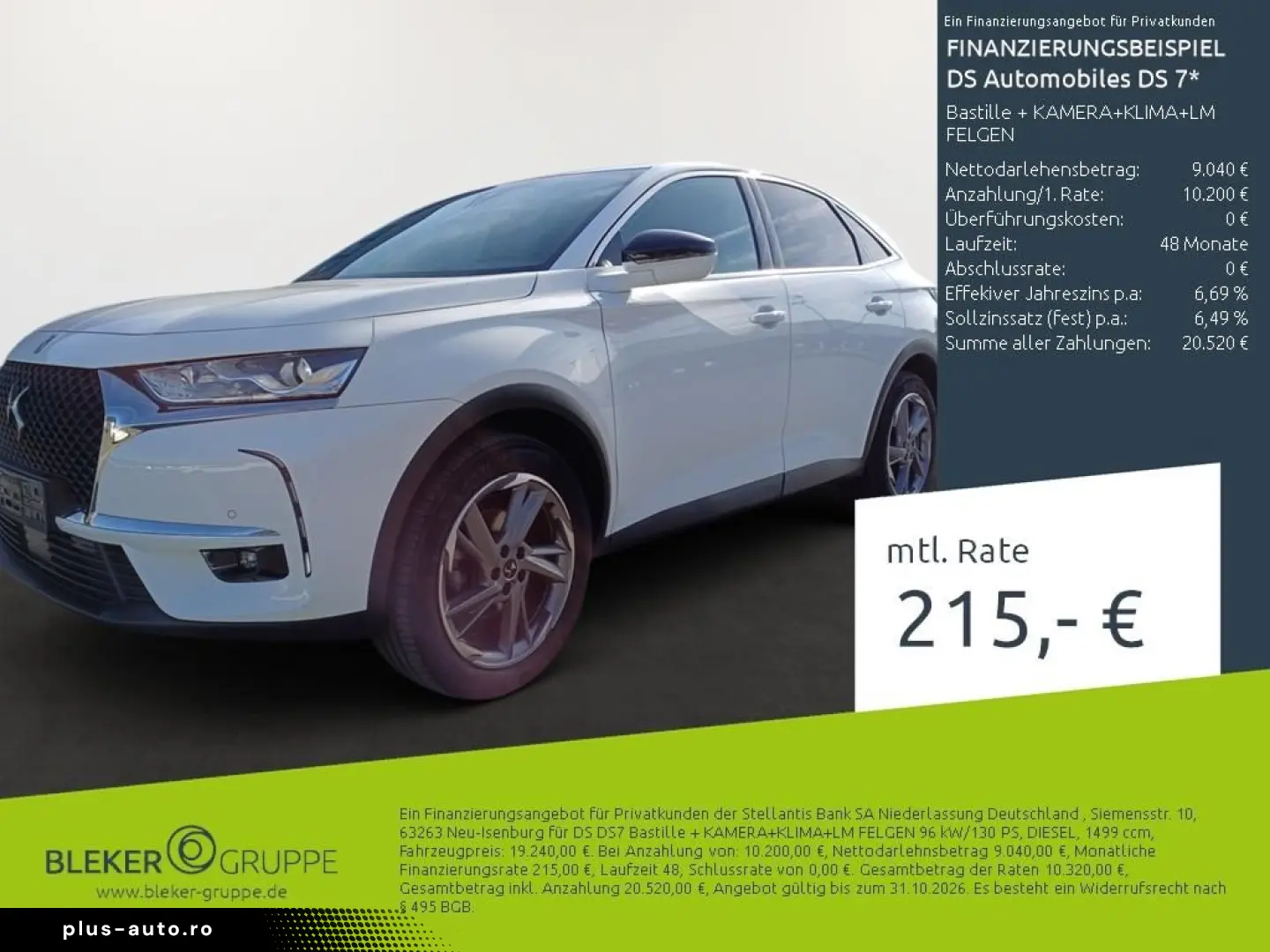 DS DS7 Crossback Bastille   KAMERA KLIMA LM FELGEN