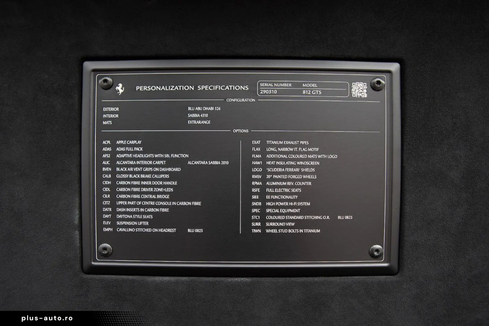 FERRARI 812 GTS - Carbon ADAS LIFT JBL SurroundView
