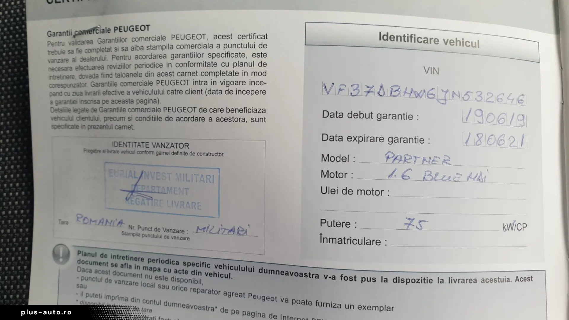 Peugeot Partner 2018 1.6 HDI Active L1H1 – Garanție 6 Luni
