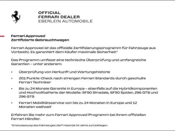 FERRARI SF90 Spider  Embleme Navi PDC Klima Leder