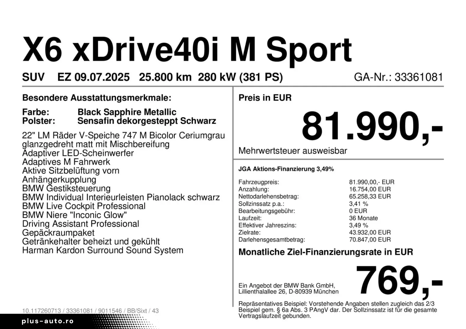 BMW X6 xDrive40i M Sportpaket Pro ab 3 49% eff.