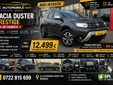 Dacia Duster GPL PRESTIGE 2022 RAR GARANȚIE