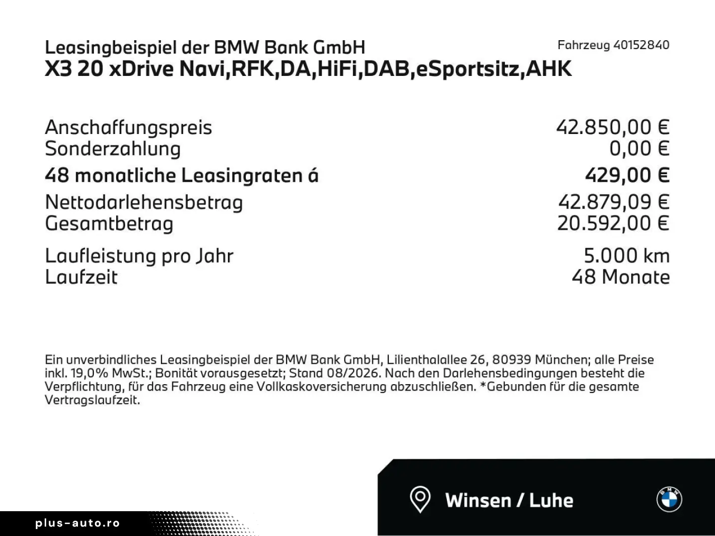 BMW X3 20 xDrive Navi RFK DA HiFi DAB eSportsitz AHK