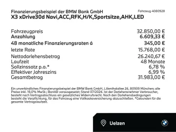 BMW X3 xDrive30d Navi ACC RFK H K Sportsitze AHK LED