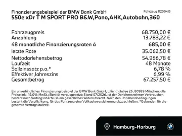 BMW 550e xDr T M SPORT PRO B&W Pano AHK Autobahn 360