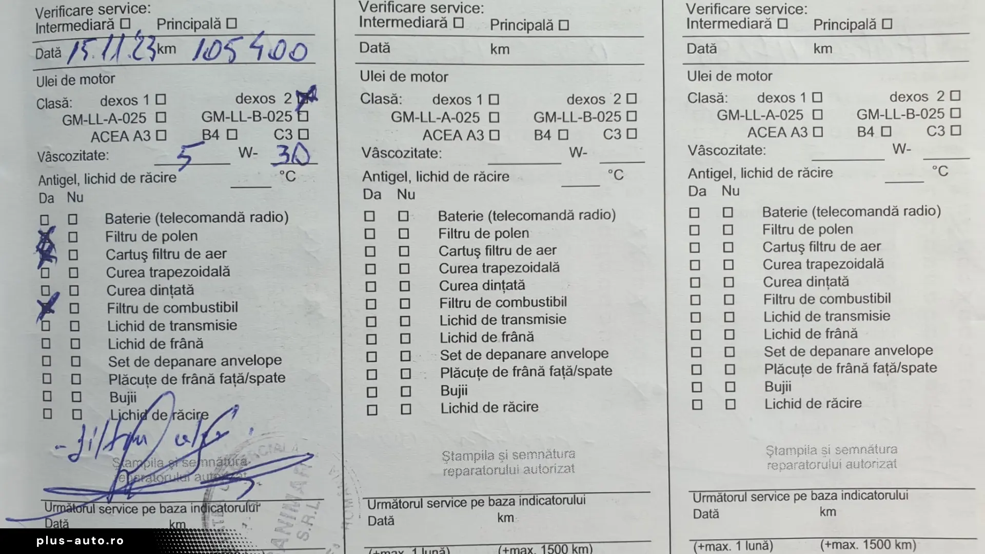 Opel Astra 2016 1.6 CDTI 110 CP Cosmo – Istoric Service