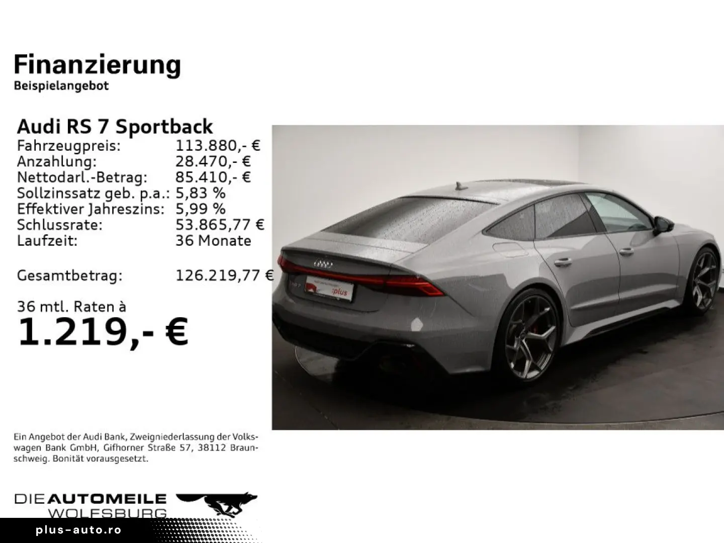 AUDI RS 7 Sportback 4.0 TFSI quattro tiptronic perfor