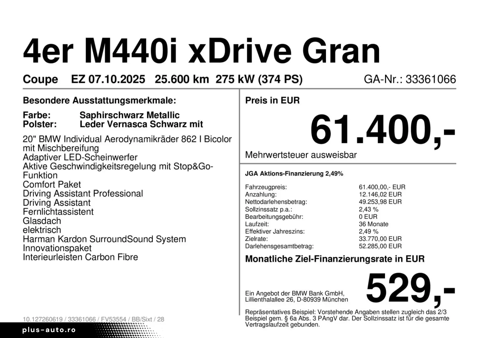 BMW M440i xDrive Gran Coupe M SportPro ab 2 49% eff.