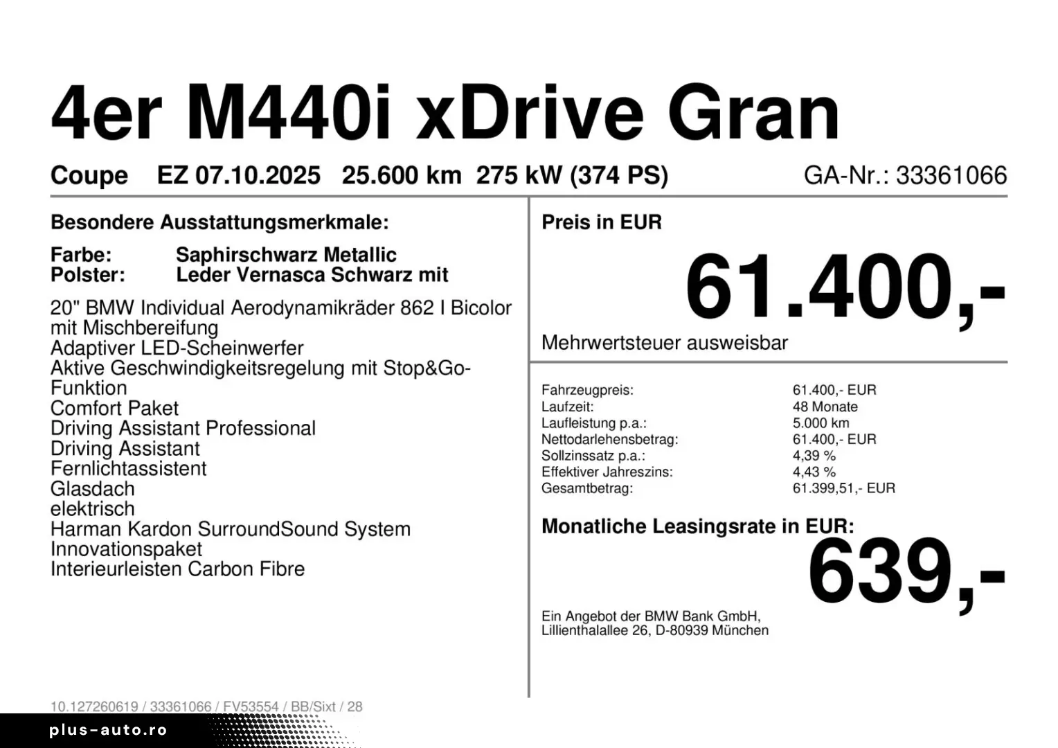 BMW M440i xDrive Gran Coupe M SportPro ab 2 49% eff.