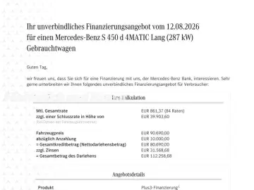 MERCEDES-BENZ S 450 d AMG Line lang 4Matic Airmatic …