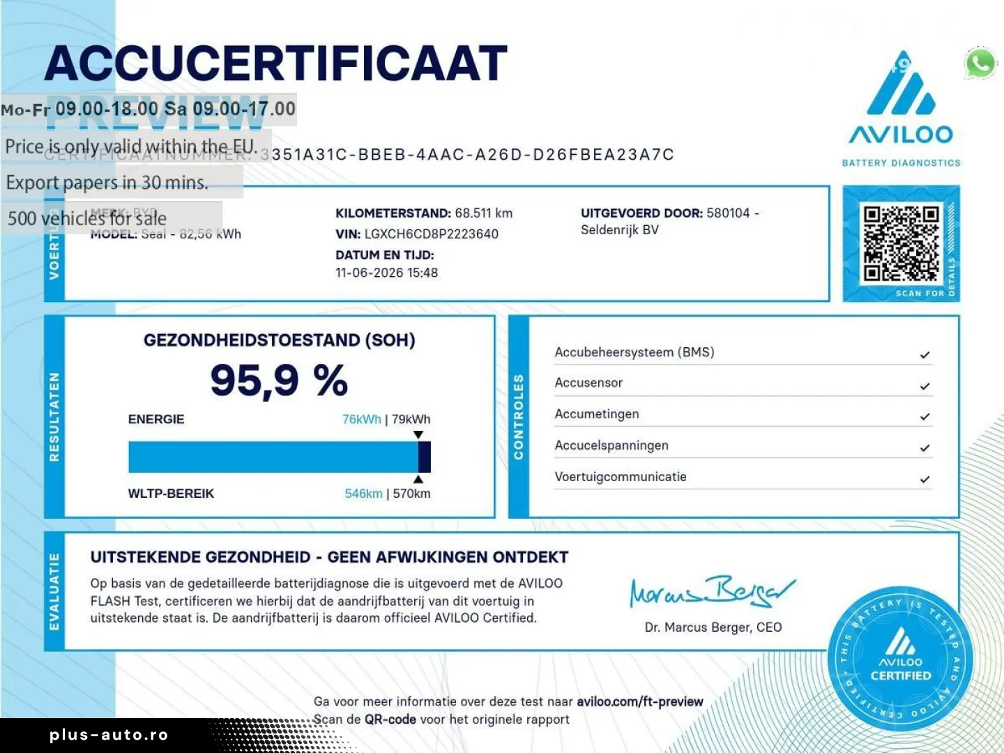 BYD SEAL Design RWD 82.5 kW   SOH 95 9%   pano