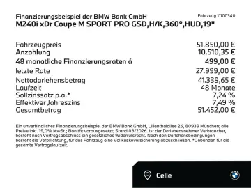 BMW M240i xDr Coupe M SPORT PRO GSD H K 360