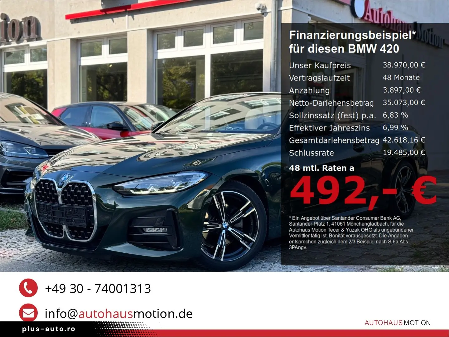 BMW 420 d M Sport Cabrio Navi Leder LED Memory Sitze