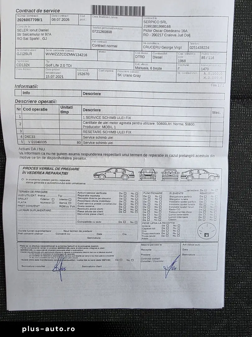 VW Golf 8 2.0 TDI 2021 - revizie recenta - GATA DE DRUM