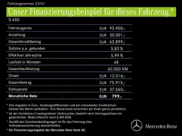 MERCEDES-BENZ S 450 d 4M L AMG Line Holz Offenporig Massage