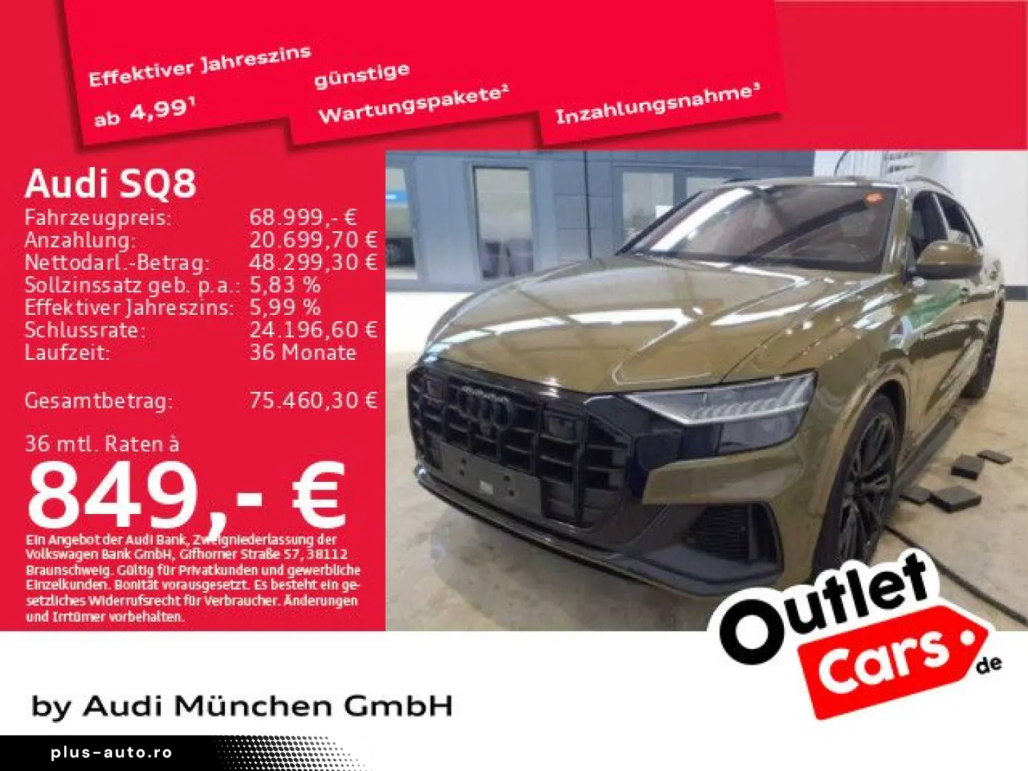 AUDI SQ8 TFSI tiptr. AHK Pano S-Sitze Sitzbel. HD-Mat
