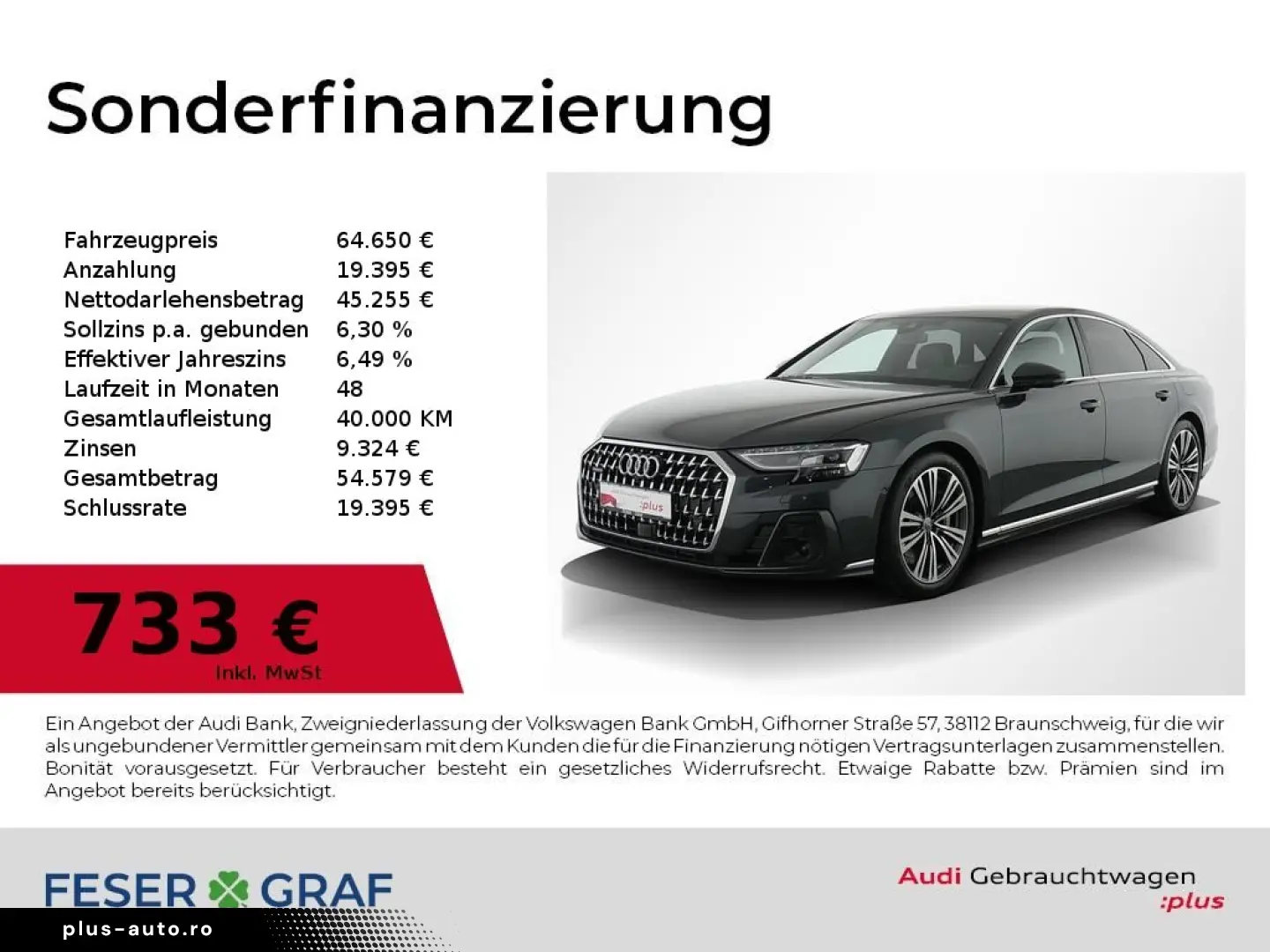 AUDI A8 60 TFSIe qu HUD HDMatrix Leder B&O Sitzbel Ka