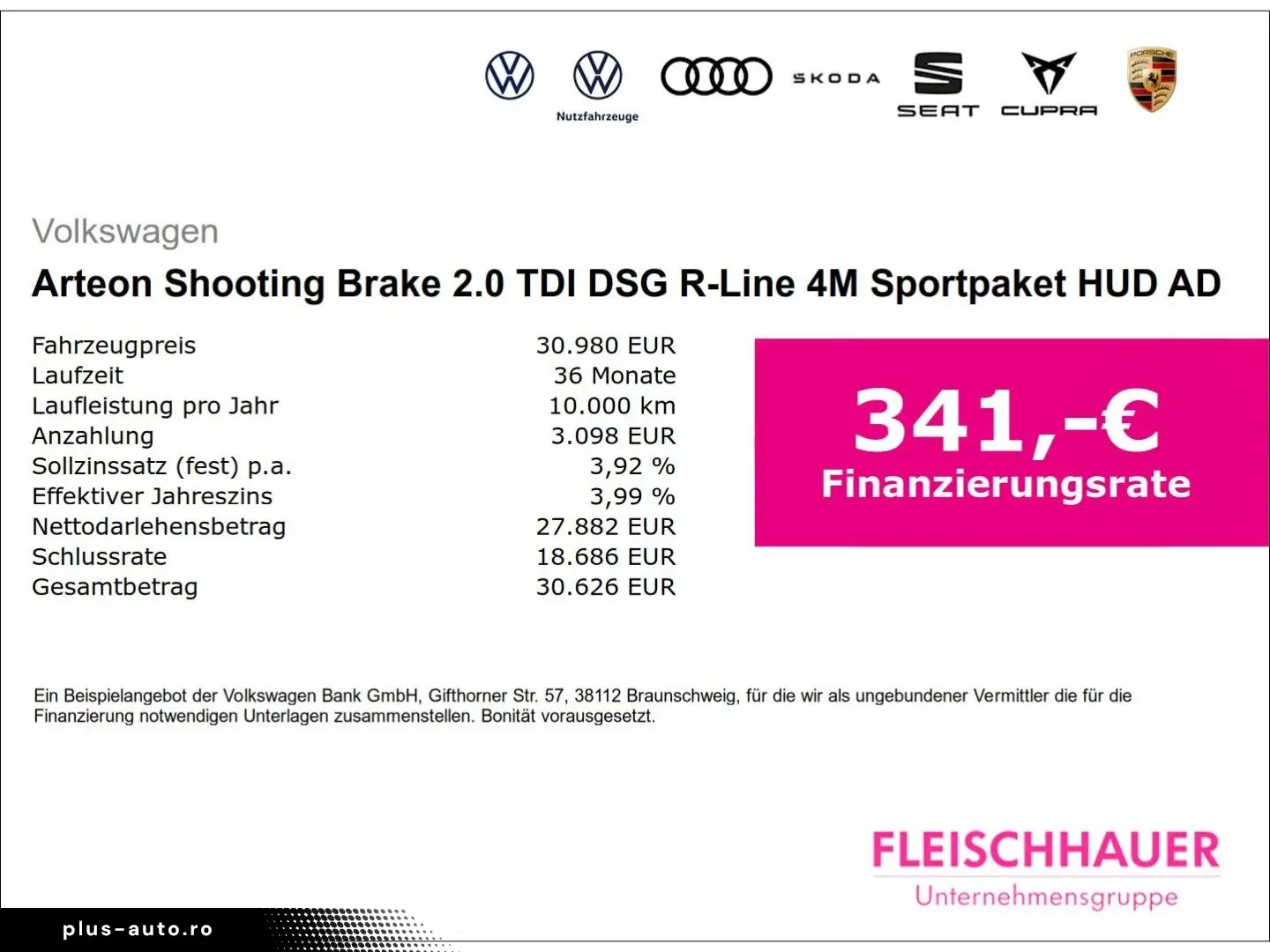 VW Arteon Shooting Brake 2.0 TDI DSG R-Line 4M Spor
